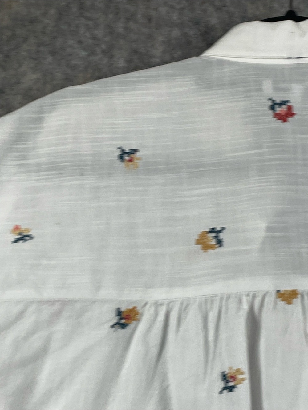 Madewell Cross-Stitch Floral Cotton Cottagecore Feminine Airy Pocket Shirt XL - Picture 7 of 12